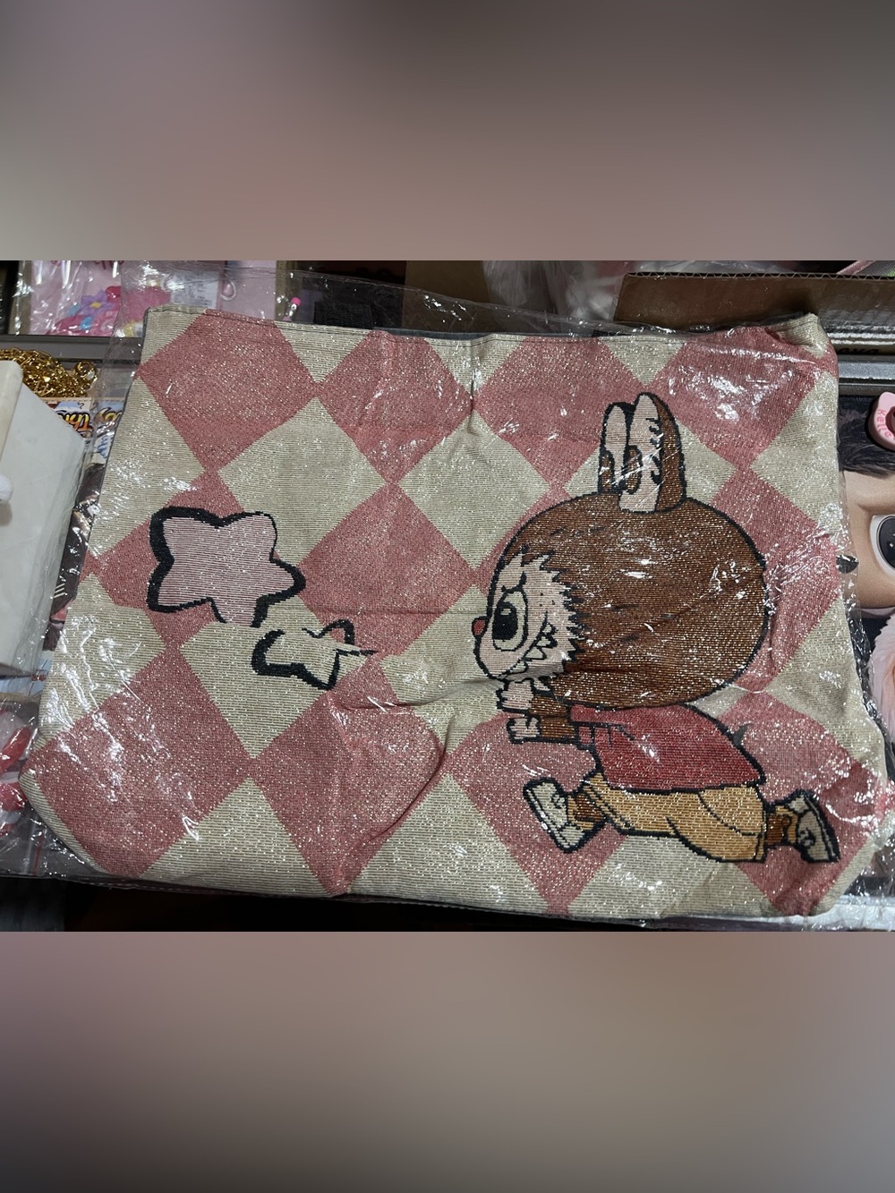 Labubu tote zipper bag